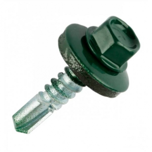 Саморез кровельный 5.5x19 RAL 6005 по металлу (100шт)
